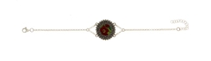 RR Orafi in Sassari Bracciale d´argento in filigrana sarda con broccato verde 20 mm