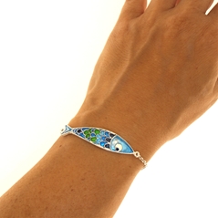 RR Orafi in Sassari Bracciale in argento con pesce di filigrana smaltato