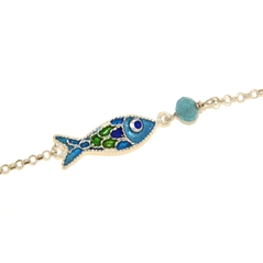 RR Orafi in Sassari Bracciale in argento con pesce di filigrana smaltato