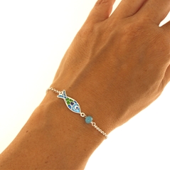 RR Orafi in Sassari Bracciale in argento con pesce di filigrana smaltato