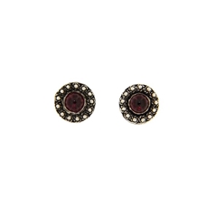 RR Orafi in Sassari Orecchini d´argento con decorazioni in filigrana sarda e granati 9 mm