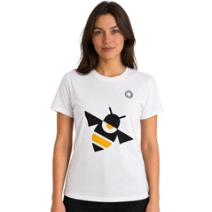 T-shirt bianca da donna con ape stilizzata, misura M
