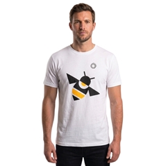 T-shirt bianca da uomo con ape stilizzata, misura M