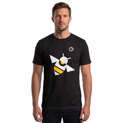 T-shirt nera da uomo con ape stilizzata, misura S