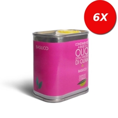 6 LATTINE di Condimento a base di Olio Extravergine di oliva e basilico
