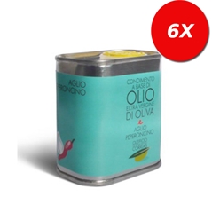 6 LATTINE di Condimento a base di Olio Extravergine di oliva, aglio e peperoncino