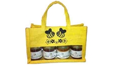 Confezione quattro mielini con borsa Juta