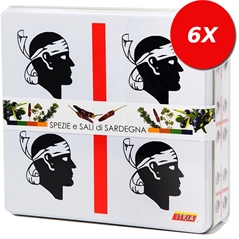 6 CONFEZIONI di Spezie Sarde latta QUATTRO MORI